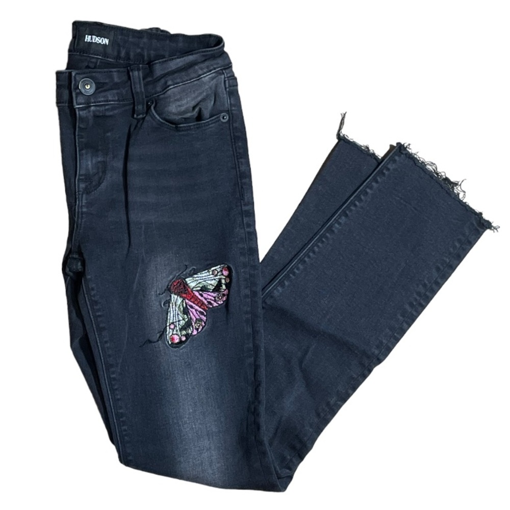 Hudson Skinny Black Jean w/Butterfly